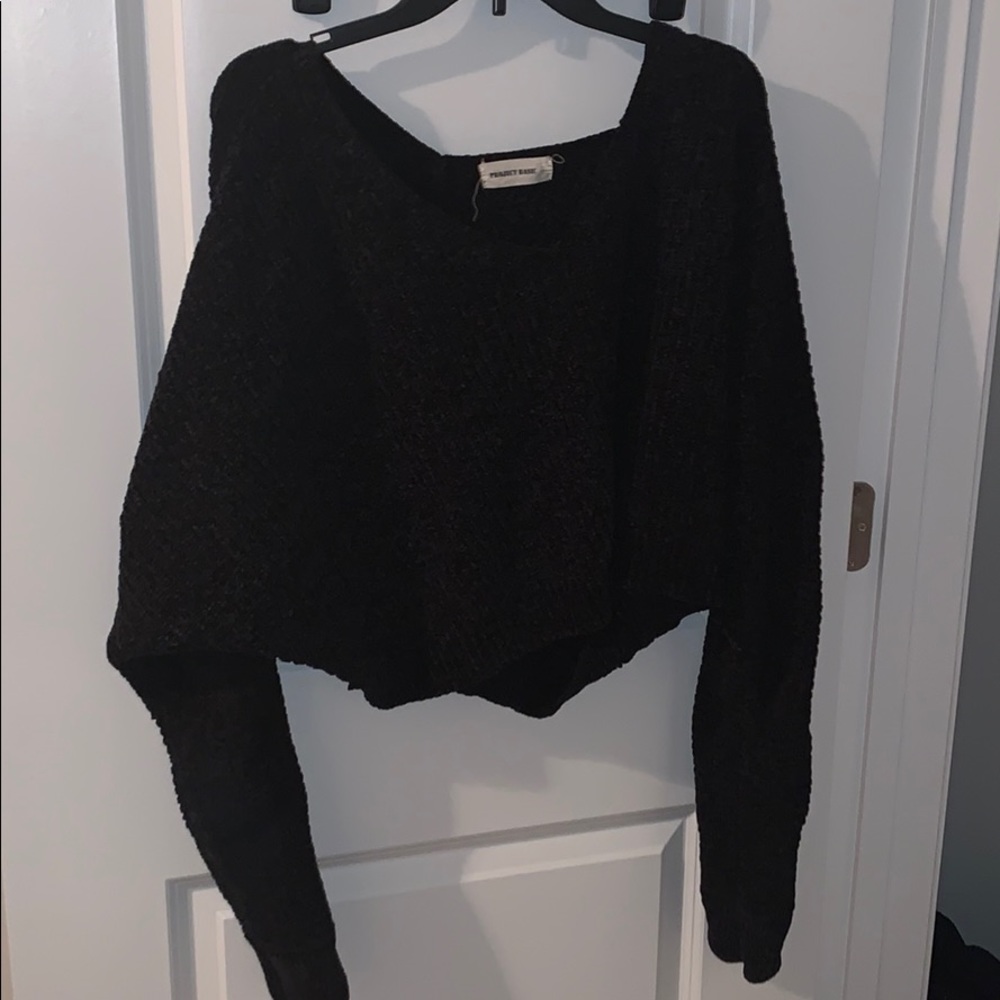 So Comfy Cropped Black Sweater